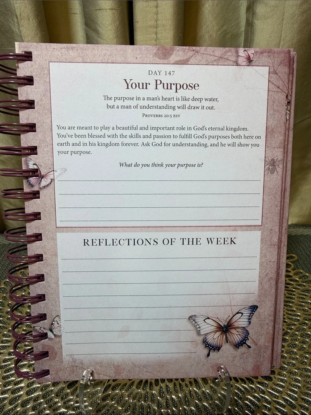 365-Day Devotional Journal - My Light and My Salvation (Pink Butterfly)